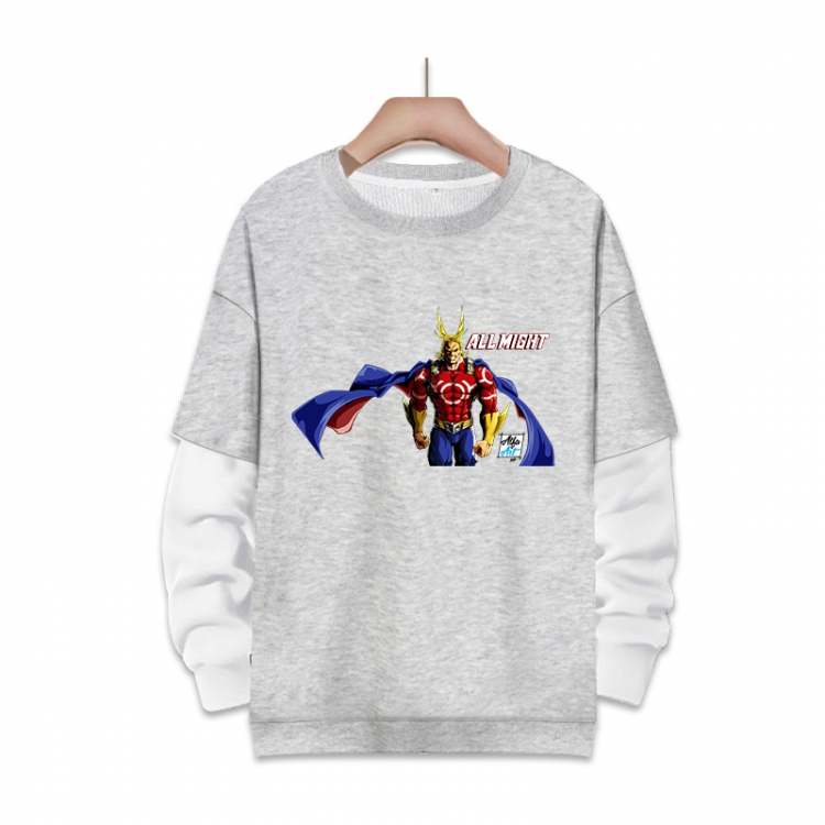 My Hero Academia Anime fake two-piece thick round neck sweater from S to 3XL