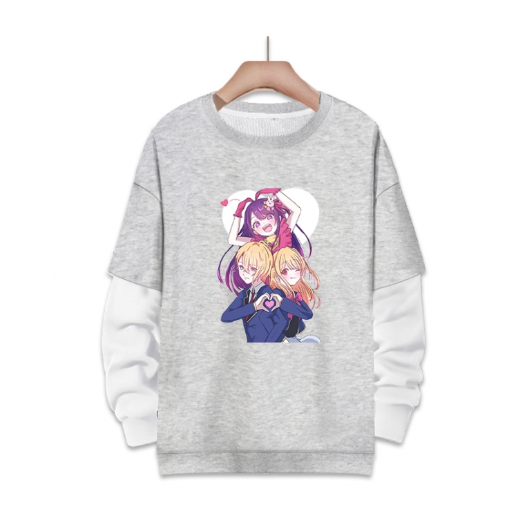 Oshi no ko Anime fake two-piece thick round neck sweater from S to 3XL