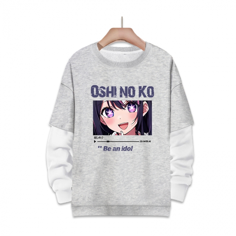 Oshi no ko Anime fake two-piece thick round neck sweater from S to 3XL
