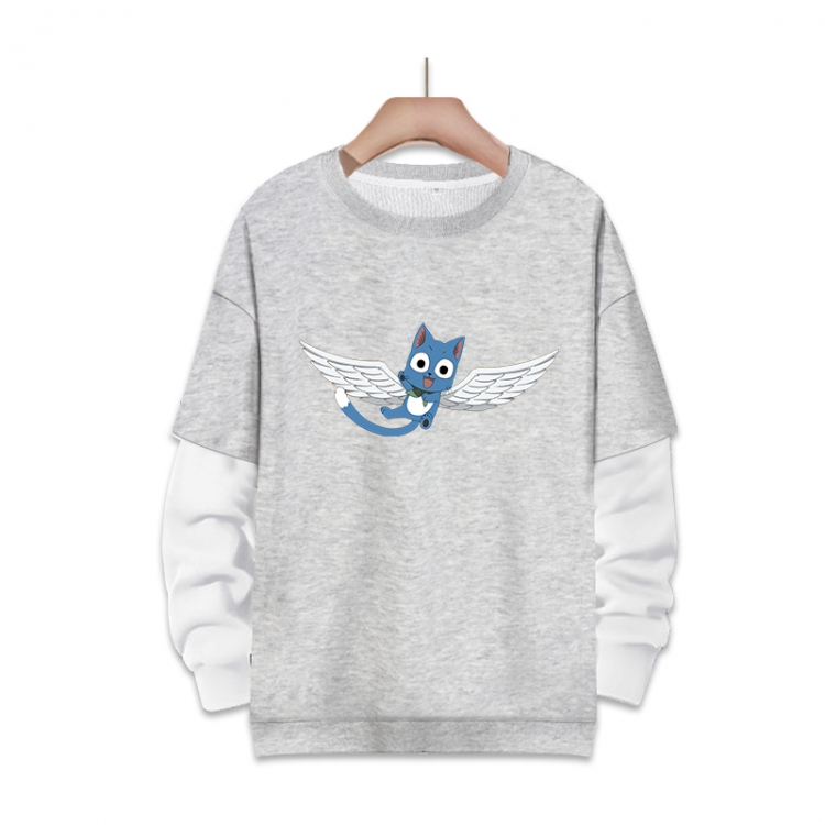 Fairy tail Anime fake two-piece thick round neck sweater from S to 3XL