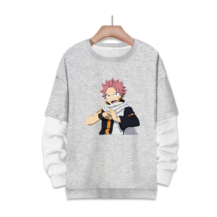 Fairy tail Anime fake two-piece thick round neck sweater from S to 3XL