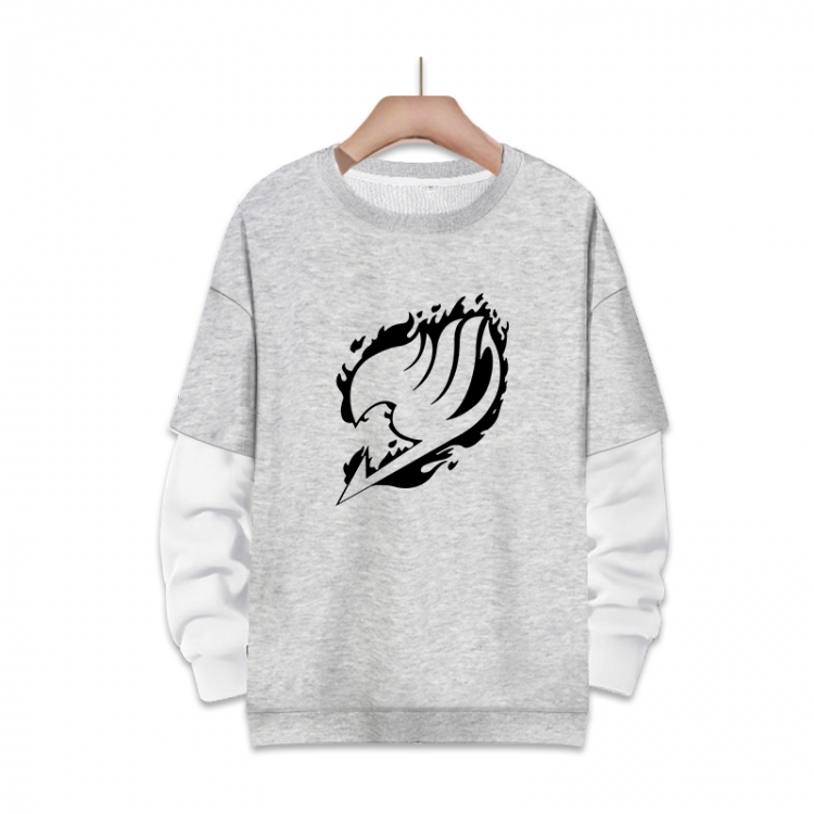 Fairy tail Anime fake two-piece thick round neck sweater from S to 3XL