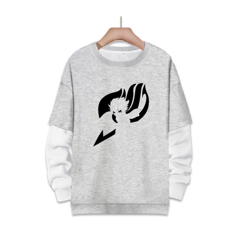 Fairy tail Anime fake two-piece thick round neck sweater from S to 3XL
