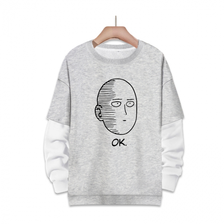 One Punch Man Anime fake two-piece thick round neck sweater from S to 3XL