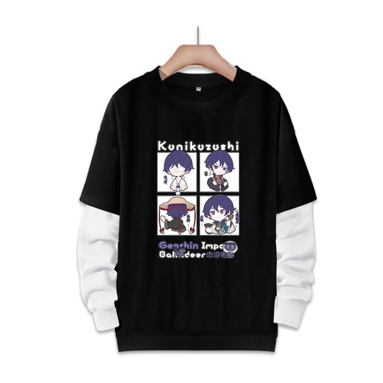 Genshin Impact Anime fake two-piece thick round neck sweater from S to 3XL