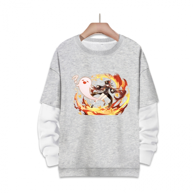 Genshin Impact Anime fake two-piece thick round neck sweater from S to 3XL