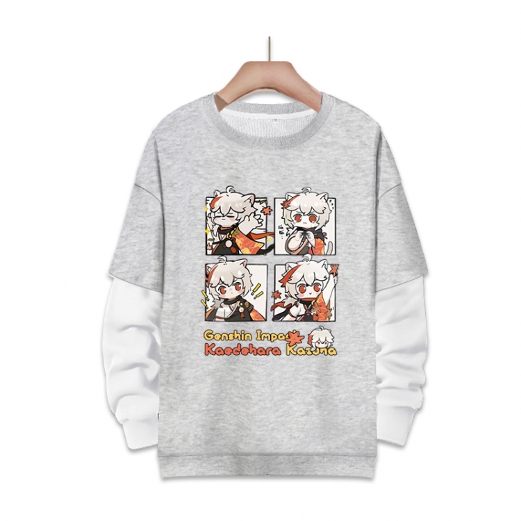 Genshin Impact Anime fake two-piece thick round neck sweater from S to 3XL