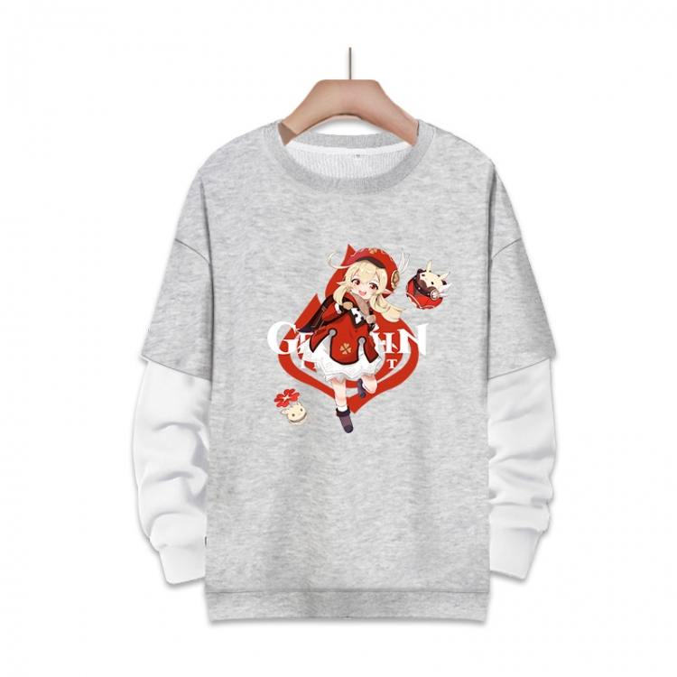 Genshin Impact Anime fake two-piece thick round neck sweater from S to 3XL