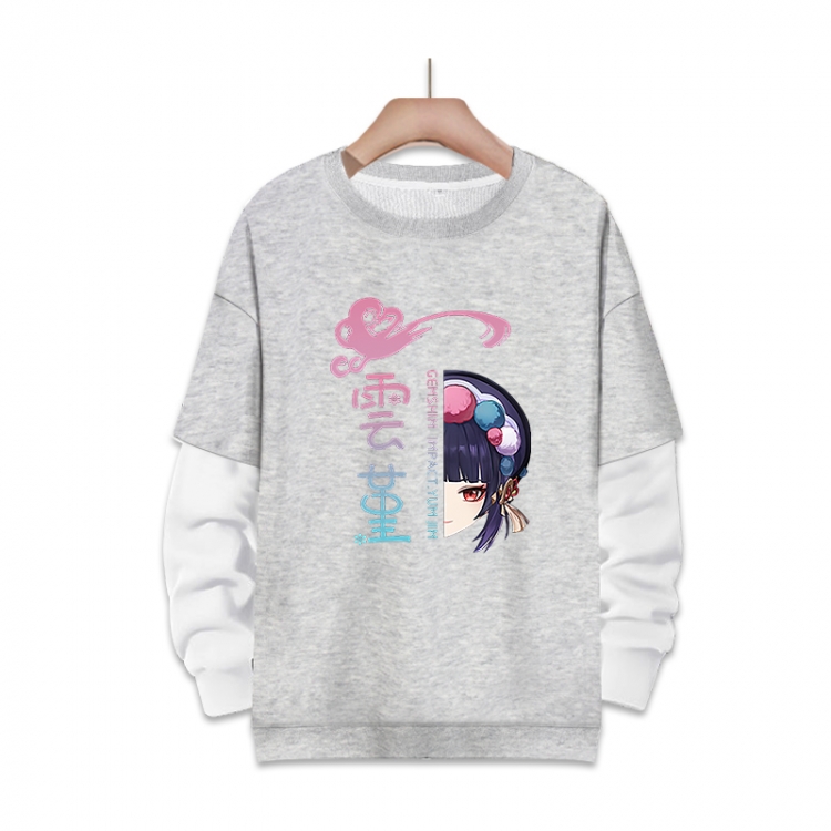 Genshin Impact Anime fake two-piece thick round neck sweater from S to 3XL