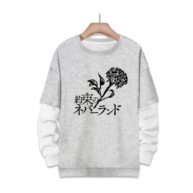 The Promised Neverla Anime fake two-piece thick round neck sweater from S to 3XL