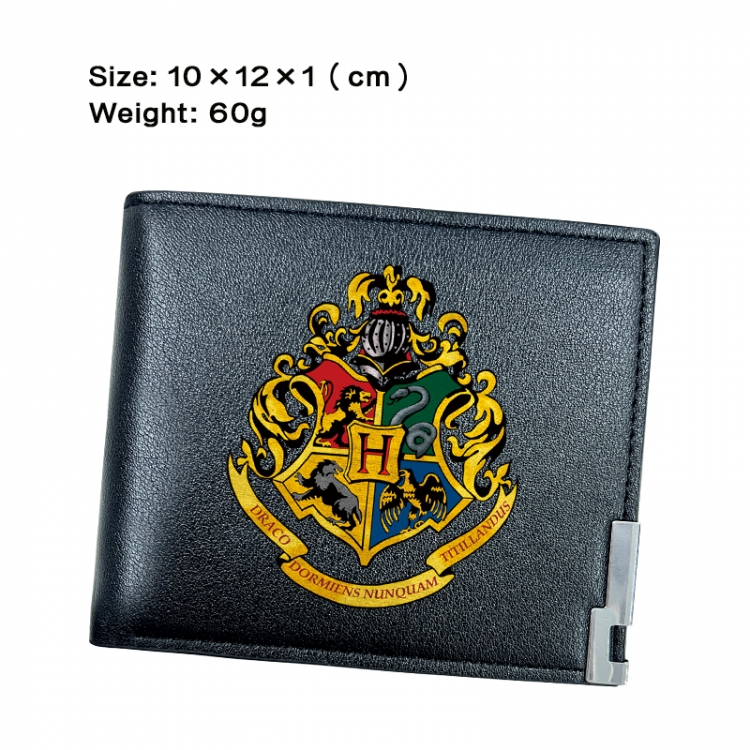 Harry Potter Anime Peripheral PU Half Fold Black Leather Wallet Zero Wallet 10x12x1cm