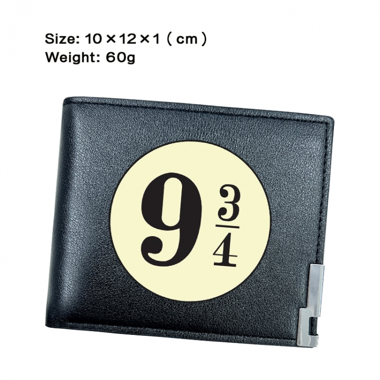 Harry Potter Anime Peripheral PU Half Fold Black Leather Wallet Zero Wallet 10x12x1cm