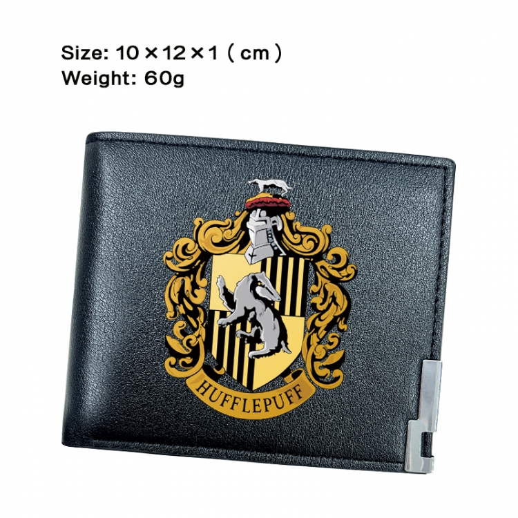 Harry Potter Anime Peripheral PU Half Fold Black Leather Wallet Zero Wallet 10x12x1cm