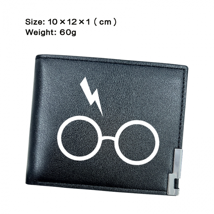 Harry Potter Anime Peripheral PU Half Fold Black Leather Wallet Zero Wallet 10x12x1cm