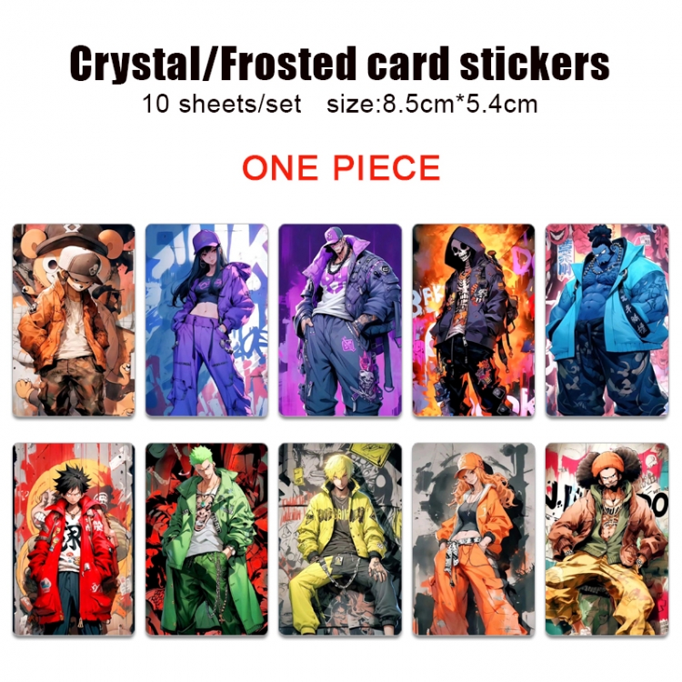 One Piece Anime Crystal Bus Card Decorative Sticker Smooth Transparent Style a set of 10 price for 5 set