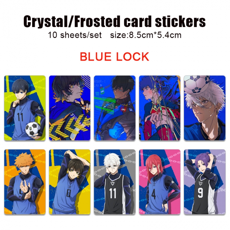 BLUE LOCK Anime Crystal Bus Card Decorative Sticker Smooth Transparent Style a set of 10 price for 5 set