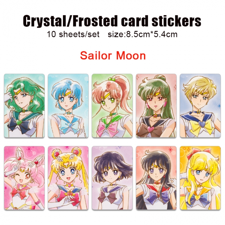 sailormoon Anime Crystal Bus Card Decorative Sticker Smooth Transparent Style a set of 10 price for 5 set