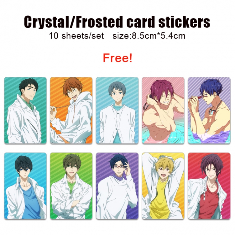 Free! Frosted anime crystal bus card decorative sticker a set of 10  price for 5 set