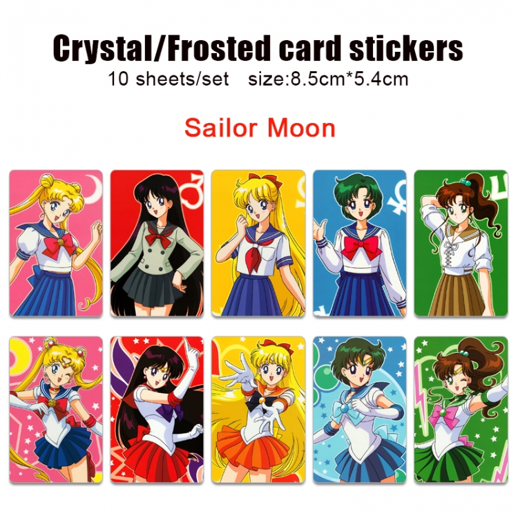 sailormoon Frosted anime crystal bus card decorative sticker a set of 10  price for 5 set