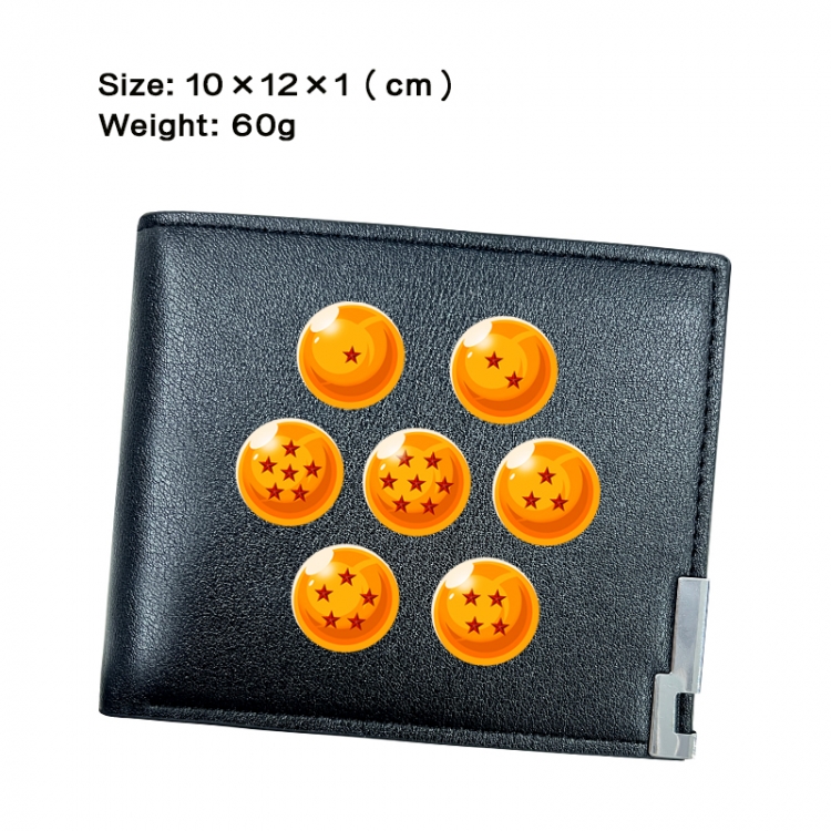 DRAGON BALL Anime Peripheral PU Half Fold Black Leather Wallet Zero Wallet 10x12x1cm