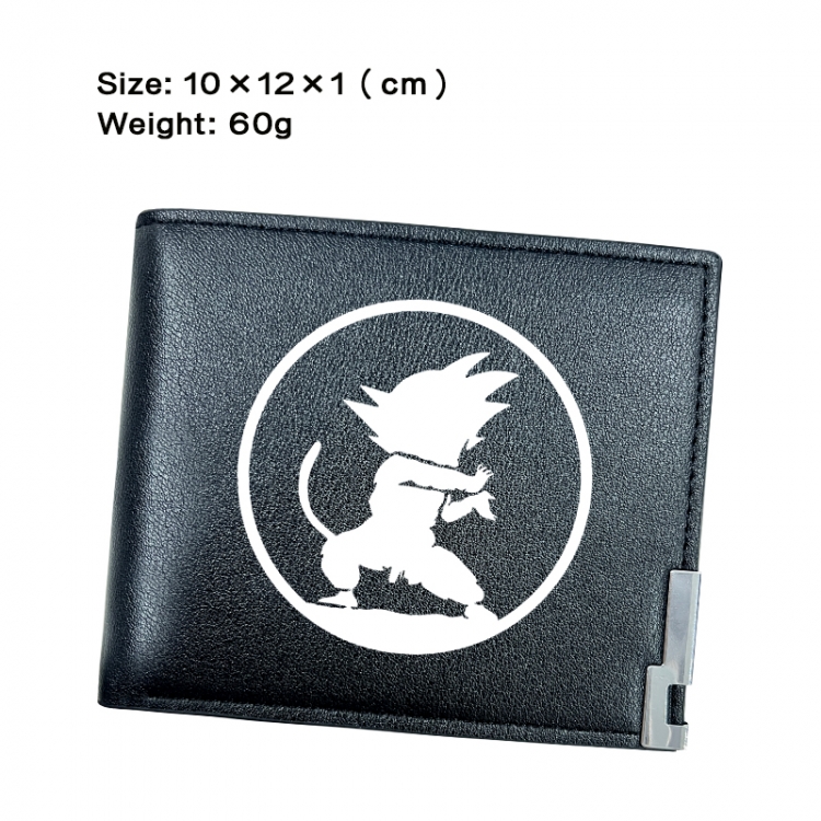 DRAGON BALL Anime Peripheral PU Half Fold Black Leather Wallet Zero Wallet 10x12x1cm