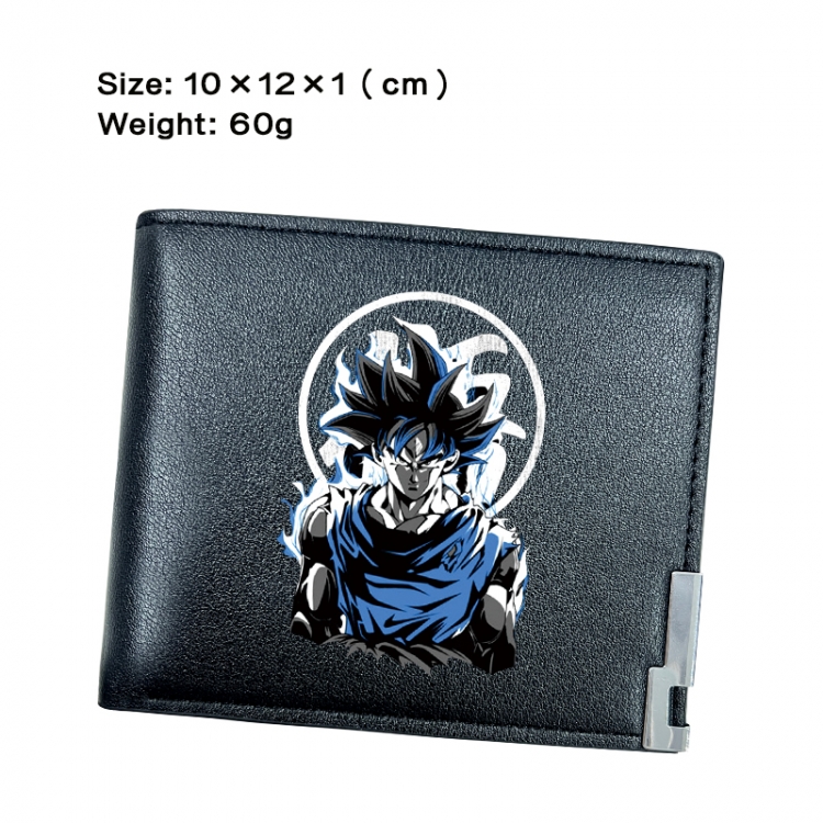 DRAGON BALL Anime Peripheral PU Half Fold Black Leather Wallet Zero Wallet 10x12x1cm