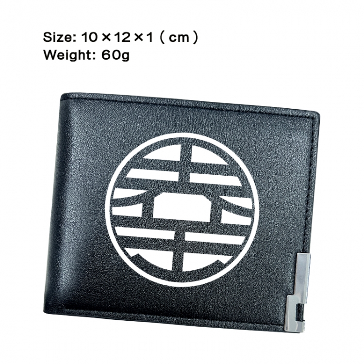 DRAGON BALL Anime Peripheral PU Half Fold Black Leather Wallet Zero Wallet 10x12x1cm