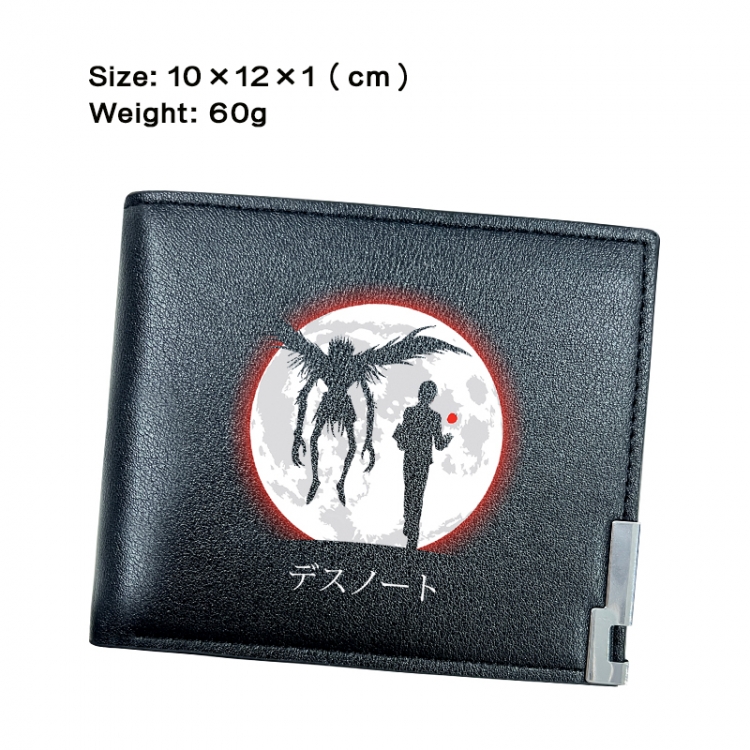 Death note Anime Peripheral PU Half Fold Black Leather Wallet Zero Wallet 10x12x1cm