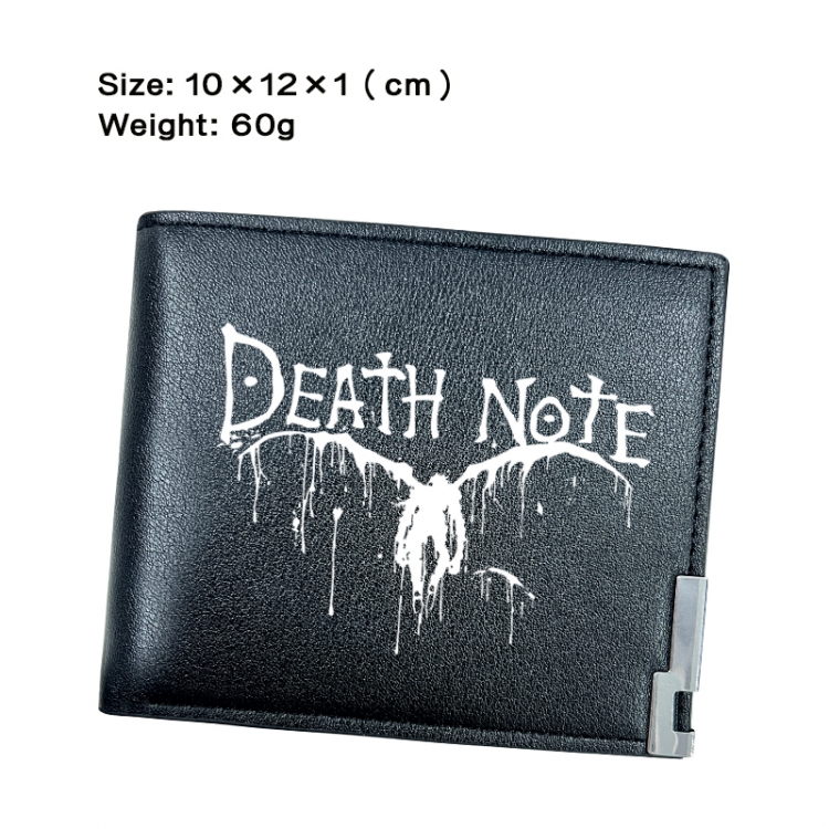 Death note Anime Peripheral PU Half Fold Black Leather Wallet Zero Wallet 10x12x1cm