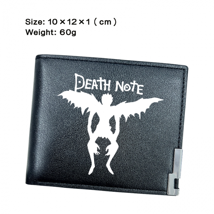 Death note Anime Peripheral PU Half Fold Black Leather Wallet Zero Wallet 10x12x1cm