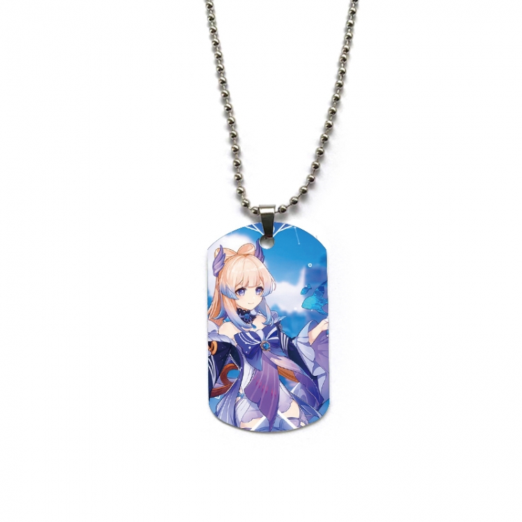 Genshin Impact Anime double-sided full color printed military brand necklace price for 5 pcs