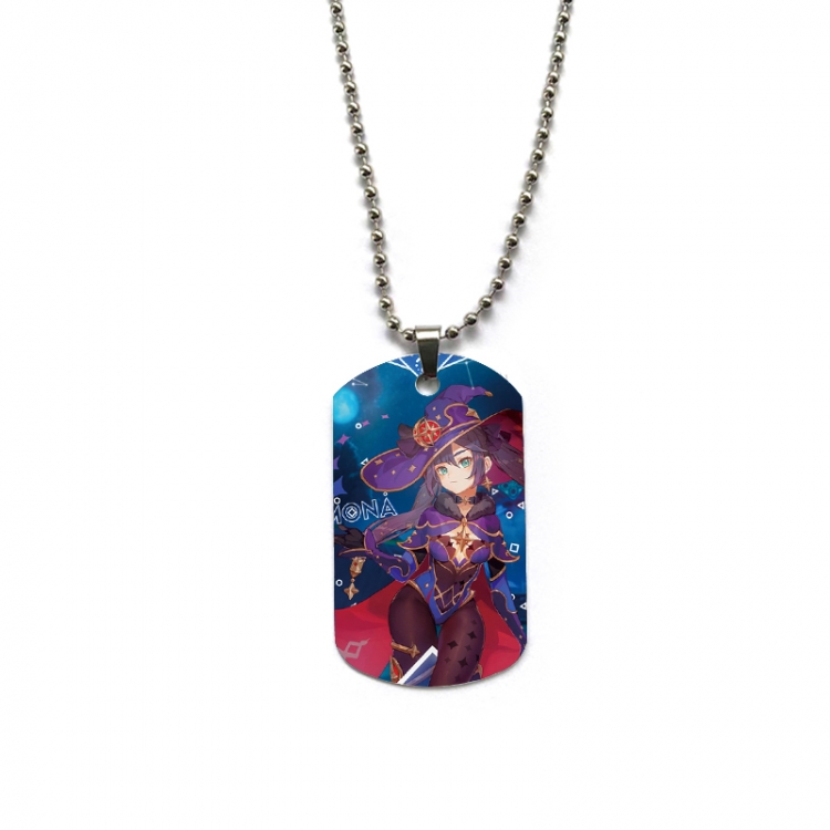 Genshin Impact Anime double-sided full color printed military brand necklace price for 5 pcs