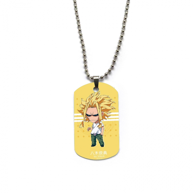 My Hero Academia Anime double-sided full color printed military brand necklace price for 5 pcs