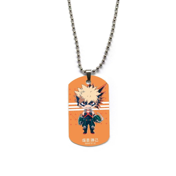 My Hero Academia Anime double-sided full color printed military brand necklace price for 5 pcs