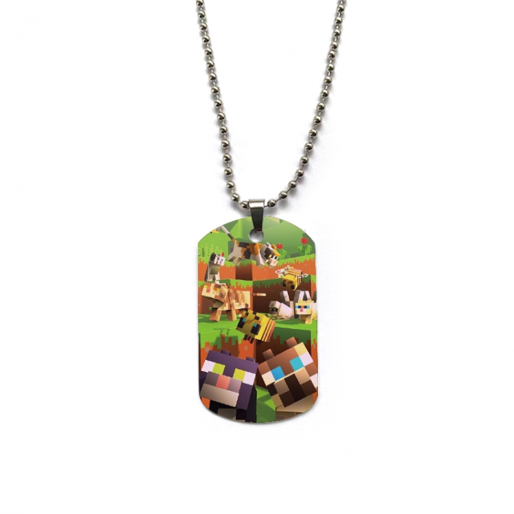 Minecraft Anime double-sided full color printed military brand necklace price for 5 pcs