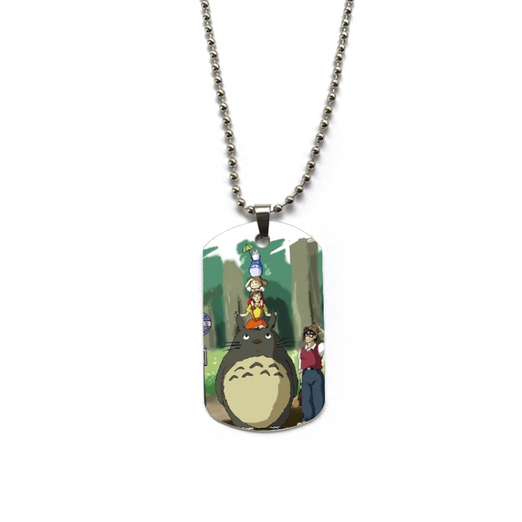 TOTORO Anime double-sided full color printed military brand necklace price for 5 pcs