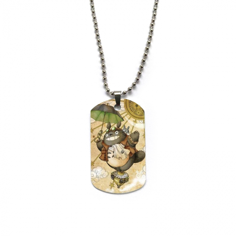 TOTORO Anime double-sided full color printed military brand necklace price for 5 pcs