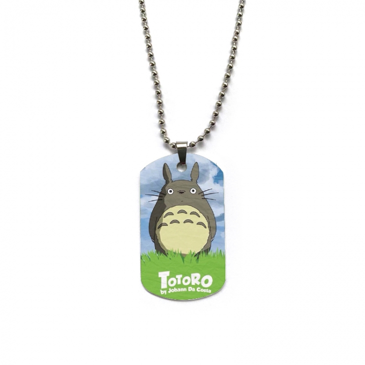 TOTORO Anime double-sided full color printed military brand necklace price for 5 pcs