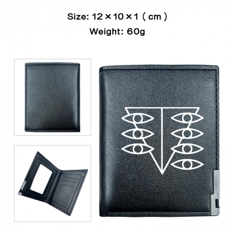 EVA Anime printed double fold PU short wallet with zero wallet 10x12x1cm