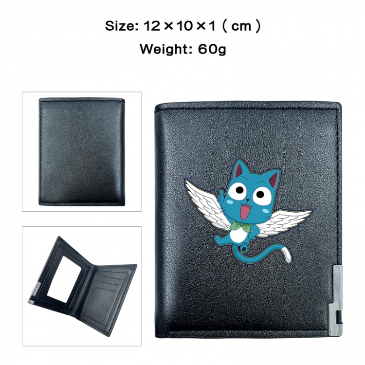 Fairy tail Anime printed double fold PU short wallet with zero wallet 10x12x1cm