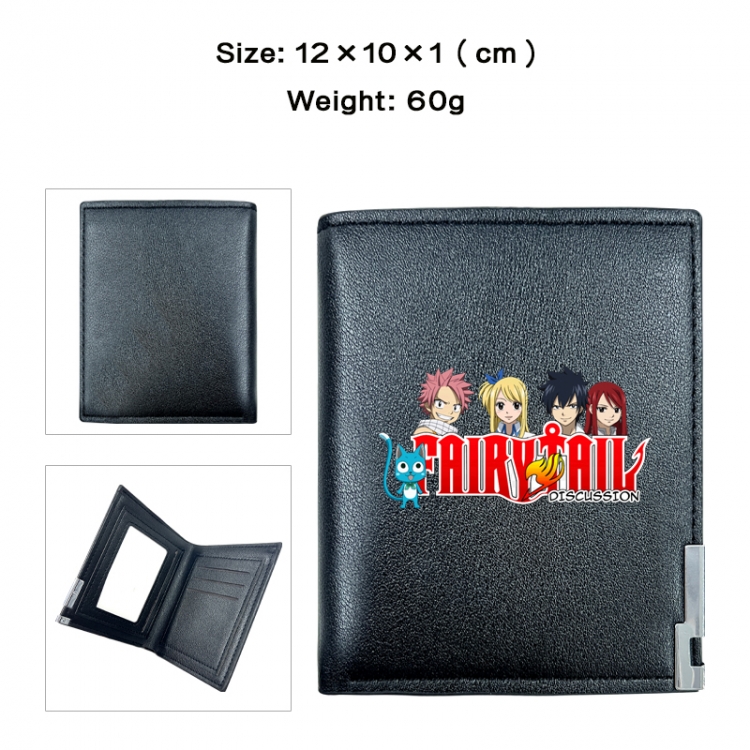Fairy tail Anime printed double fold PU short wallet with zero wallet 10x12x1cm