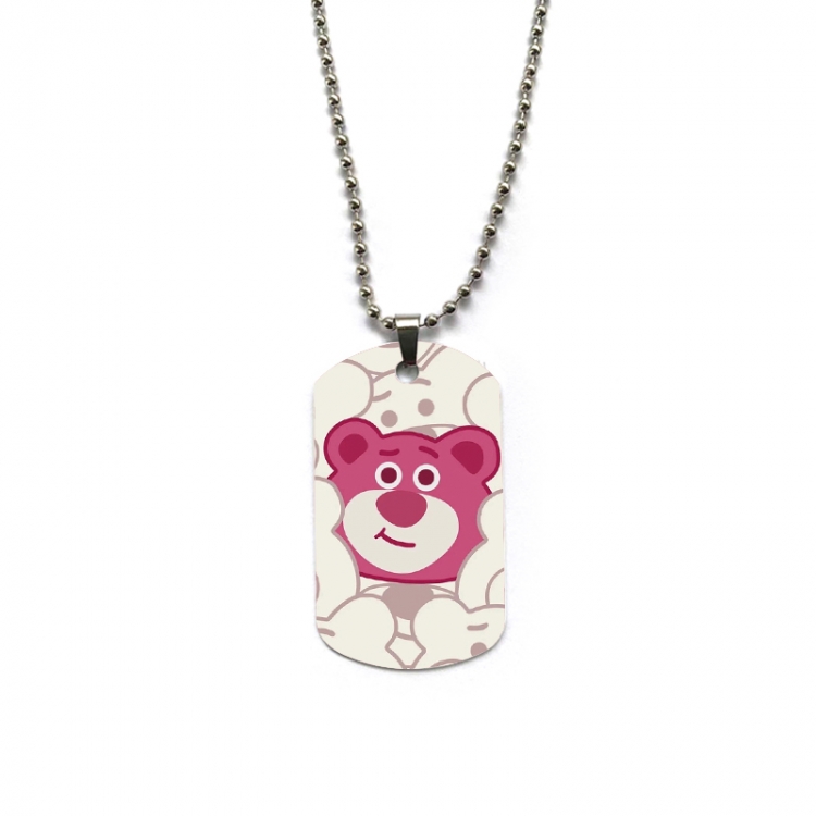 Strawberry Bear Anime double-sided full color printed military brand necklace price for 5 pcs