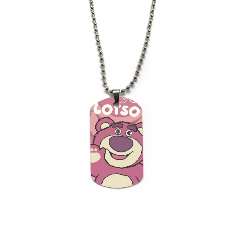 Strawberry Bear Anime double-sided full color printed military brand necklace price for 5 pcs