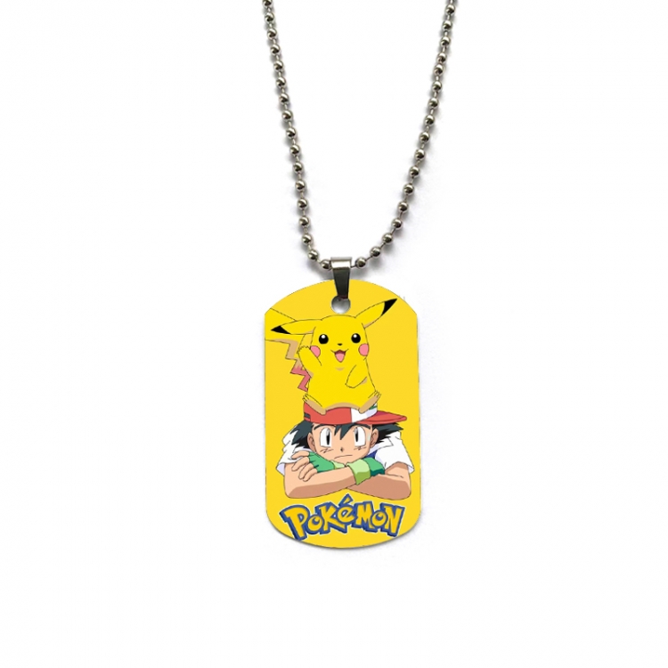 Pokemon Anime double-sided full color printed military brand necklace price for 5 pcs