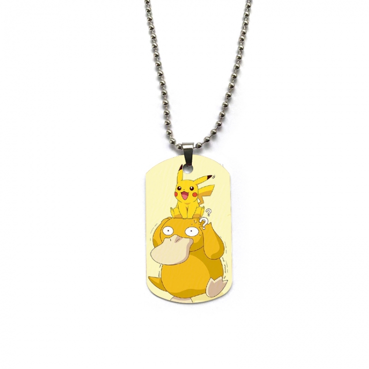 Pokemon Anime double-sided full color printed military brand necklace price for 5 pcs