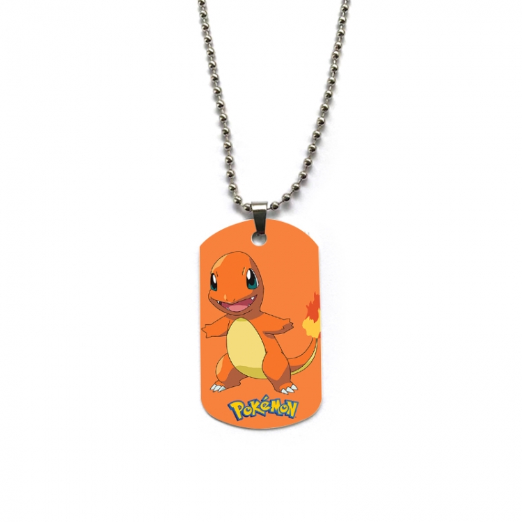 Pokemon Anime double-sided full color printed military brand necklace price for 5 pcs