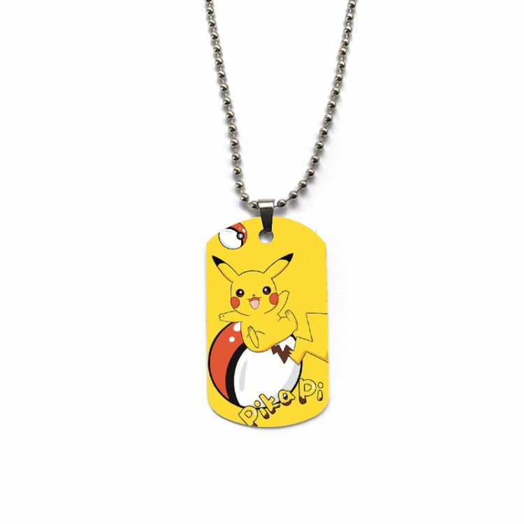 Pokemon Anime double-sided full color printed military brand necklace price for 5 pcs