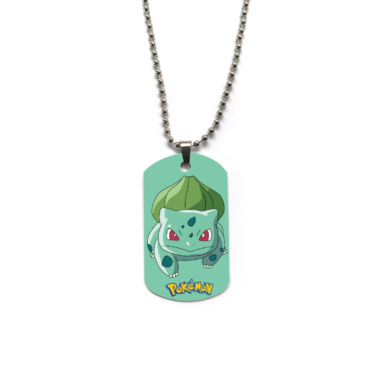 Pokemon Anime double-sided full color printed military brand necklace price for 5 pcs