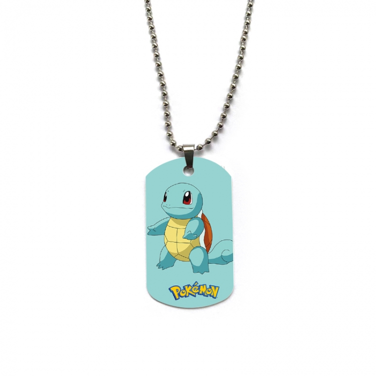 Pokemon Anime double-sided full color printed military brand necklace price for 5 pcs