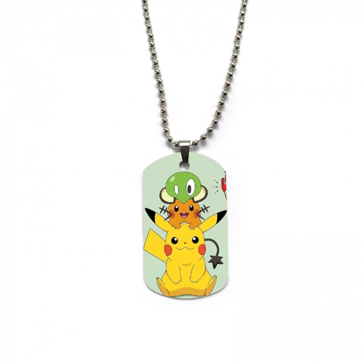 Pokemon Anime double-sided full color printed military brand necklace price for 5 pcs